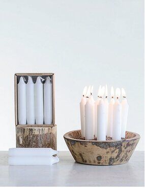 Set/12 Unscented Short Taper Candles